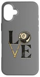 Coque pour iPhone 16 Plus Snooker table de billard boules de billard "LOVE" billard