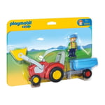 PLAYMOBIL 1.2.3 - 6964 - Fermier avec Tracteur et Remorque - Neuf