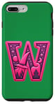 iPhone 7 Plus/8 Plus Pink Letter "W" on a Women Girls Ladies Witches Green Color Case