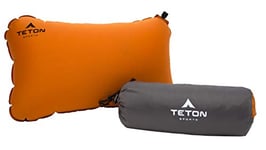 Teton Sports Comfortlite Taie d'oreiller autogonflant ; Sac de Rangement Gratuit Inclus, Orange/Microfiber