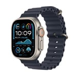 Apple Watch Ultra 2 GPS + Cellular 49 mm Boîtier en Titane Naturel avec Bracelet Ocean Marine