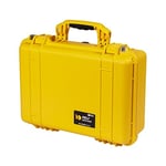 PELI 1500 valise antichoc pour caméra, drone et équipement électronique, étanche IP67, capacité de 19L, fabriquée en Allemagne, avec insert en mousse personnalisable, jaune