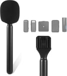 Adaptateur De Microphone Pour Interview, Poignée D'Interview Légère Avec Mousse Pare-Br , Pour Rode Wireless Go I/Ii, Rode Wireless Me/Pro, Support De Poignée De Microphone