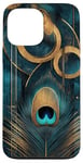 iPhone 13 Pro Max Art Peacock Gold art Abstract feathers Bohemian Case