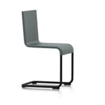 Vitra - .05 Chair, Stacking, Dark Grey Shell, Powder-coated Black Base, Felt Glides for Hard Floor - Ulkona käytettävät ruokailutuolit - Maarten Van Severen - Harmaa - Metalli/Vaahto