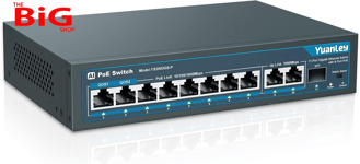 11  Port  Gigabit  Poe  Switch ,  8  Poe +  Port  1000Mbps ,  2  Gigabit  Uplink