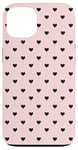 Coque pour iPhone 13 Joli cœur sur motif coquette rose pâle