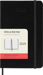 Moleskine Daily Planner, Agenda Journalier 12 Mois 2025, Couverture Rigide et Fermeture Élastique, Couleur Noir, Format Pocket 9x14 cm