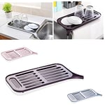 HK Online DISH DRAINER & Drip Tray -Counter Top Dish Rack, Mug & Cutlery Holder, Drip Tray (Sink SIDE Drainer)