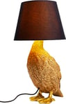 Kare Design Table Lamp Animal Duck, Gold, Cotton Shade, Bedside Lamp, Elegant Lighting, Room Decor, Bedroom, Living Room, Bulb not Included, 58 x 30.5 x 35 cm