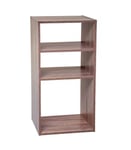 Meuble Etagère 3 Cases de rangement effet bois naturel H 67.5 cm