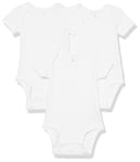 Amazon Essentials Body à manches courtes en jersey, en coton élastique (anciennement Amazon Aware) Mixte Bébé, Lot de 3, Blanc, 18 mois