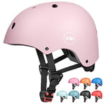 XJD Casque de vélo pour Enfants et Tout-Petits âgés de 2 à 13 Ans Casque de Skateboard réglable pour vélo, BMX, Scooter, Patinage à roulettes pour Enfants garçons et Filles (Rose Violet, Taille M)