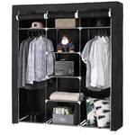 Armoire de Rangement Pliable en Tissu Pliant Haloyo penderie de Chambre diy intérieur,Garde-Robe,150 x 45 x 175 cm,noir