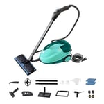 Comforday Multipurpose Steam Cleaner with 17 Piece Accessories, Household Steamer with 1.5L Tank and 9.8 FT Cord, Steamer for Cleaning Floors, Kitchen, Windows, Ovens, Cars, and more -Cyan