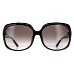 Salvatore Ferragamo Rectangle Womens Black Grey Gradient Sunglasses - One Size