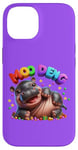 Coque pour iPhone 14 Adorable bébé hippopotame Moo Deng Merry Christmas Cheer