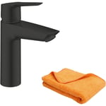 Mitigeur lavabo Grohe Start ouverture eau froide noir m + microfibre