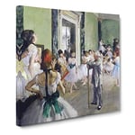 The Ballet Class Vol.1 by Edgar Degas Classic Painting Canvas Wall Art Print Ready to Hang, Framed Picture for Living Room Bedroom Home Office Décor, 20x20 Inch (50x50 cm)