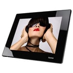 Hama 95249 Digital Photo Frame (9.7); SD/SDHC/MMC Card Slot, USB 2.0, Audio and Video Function – Black