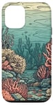 iPhone 13 Pro Ocean With Coral Reefs Vintage Landscape Graphic Case