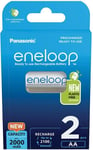 2 Panasonic AA Eneloop Eco Friendly LR6 Rechargeable Batteries 2000mAh 2BL