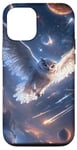 iPhone 12/12 Pro Owl Silver Feathers Cosmic Fantasy art Space Case