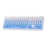 MechLands Aula F99 PRO Clavier mécanique 96 %, BT5.0/USB-C/2,4 GHz, clavier de jeu sans fil, remplaçable à chaud, Gasket Custom avec batterie 8000 mAh, bouton rotatif, RVB pour Win/Mac (bleu)