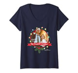 Womens National Lampoon's Christmas Vacation Ha Ha Happiest V-Neck T-Shirt