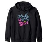 Halloween Rock N Roll Girl Sweater Retro Costume Zip Hoodie