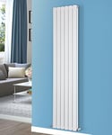 NRG 1600x408 Vertical Flat Panel Designer Radiators Central Heating Rad Double Column White