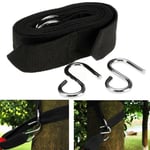 4pcs Tree Hammock Garden Swing Straps Rope Hanging Kit Carabiner S-hooks 3m