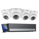 ANNKE CCTV Camera System 8CH 3K Lite eSSD DVR with Human & Vehicle Detection, 4x 1080p Security Outdoor Cameras, IR LED Night Vision, Compatible with Chrome, Safari, Firefox, and IE, 1TB eSSD