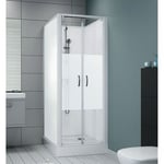 Cabine de douche - Surf 6 - 70 x 70 cm - Portes battantes sérigraphiées LEDA