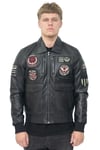 Infinity Leather Mens Air Force Bomber Jacket - Dublin - Black - Size 3XL