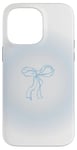 Coque pour iPhone 14 Pro Max Bleu clair Aura Soft Girl Ruban Bow Coquette Esthétique