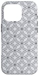 Coque pour iPhone 16 Pro Light Gray White Black Stars Triangles Hexagons Pattern