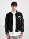 Alpha Industries Mens Pu College Jacket in Black material_polyester - Size Large