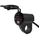 Chargeur USB de Moto Adaptateur TéLéPhone Portable éTanche à Affichage NuméRique Voiture avec Interrupteur Mise Hors Tension Noir