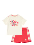 Adidas Performance Essentials Allover Print Tee Set Kids Beige