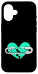 Coque pour iPhone 16 Bleu sarcelle Aqua Healing In Progress Teal Aqua Graphic