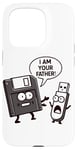 Coque pour iPhone 15 Pro Disquette vers clé USB 90s 00s Ordinateur Drôle Geek Joke