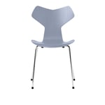 Fritz Hansen - Grand Prix 3130 Lavender Blue Färgad Ask/Chrome - Ruokapöydän tuolit - Arne Jacobsen - Sininen - Metalli/Puu