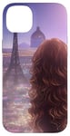 Coque pour iPhone 14 Plus Anime City Skyline : rêverie d'une journée avec vue sur la ligne d'horizon