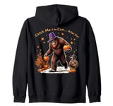 Thanksgiving Bigfoot Pilgrim Turkey Catch Me If You Can Zip Hoodie