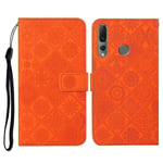 Oranssi Yhteensopiva Huawei P Smart Z / Y9 Prime 2019 Ethnic Style Pu -Kotelon Kanssa