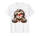 Red Nose Sloth 2024 Love Heart Kids T-Shirt