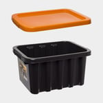 Nordiska Plast Förvaringslåda med lock StrongBox, svart, 390 x 292 200 mm, 15 liter