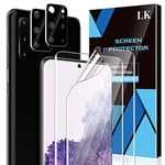 LK 4 Pièces Protection écran Compatible avec Samsung Galaxy S20 Plus/S20+ (6.7 Pouce),Contenir 2 Pièces TPU Protection écran et 2 Pièces Caméra Arrière Vitre Protection,Double Protection