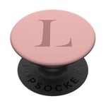 Lettre L Monogramme Nom Initiale L Rose Marron Cadeau pour elle PopSockets PopGrip Adhésif